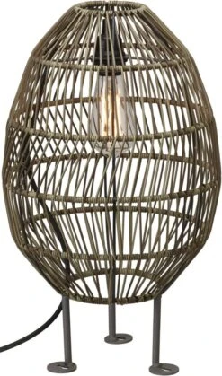 Terrassen Stehleuchte Inkl. 2,5m Kabel PR Home Hanoi 50x30cm Kunststoff Rattan Natur Braun