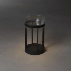KONSTSMIDE Chieti Schwarz LED USB Akku Laterne Rund Dimmbar 2700K/3000K Glasdeck -Leuchten Verkauf 7821 750.f.2.0 1