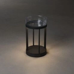 KONSTSMIDE Chieti Schwarz LED USB Akku Laterne Rund Dimmbar 2700K/3000K Glasdeck -Leuchten Verkauf 7821 750.p.2.0 1