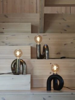 PR Home Notice Swirl Tischleuchte Skulptur Metall Schwarz E27 18x19x15cm -Leuchten Verkauf 841803 9