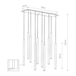 Nowodvorski LASER 490 Pendelleuchte, 10x G9 Messing Schwarz -Leuchten Verkauf 8924 2
