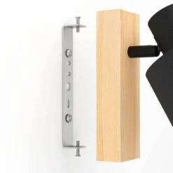 EGLO BATALLAS Wandstrahler Holz U. Textil Braun, Schwarz, Weiß E27 Dimmbar 10x20,5x17cm -Leuchten Verkauf 99488 detail 0001