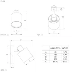 EGLO BATALLAS Wandstrahler Holz U. Textil Braun, Schwarz, Weiß E27 Dimmbar 10x20,5x17cm -Leuchten Verkauf 99488 dimension 0002