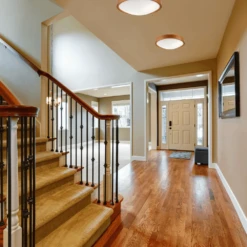 BIOLEDEX Runde Deckenleuchte 37cm Rotbraun Mit E27 Fassung Aus Natur Holz Und Glas -Leuchten Verkauf bioledex z110 417 2