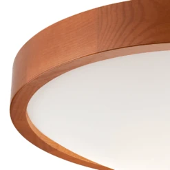 BIOLEDEX Runde Deckenleuchte 37cm Rotbraun Mit E27 Fassung Aus Natur Holz Und Glas -Leuchten Verkauf bioledex z110 417 4