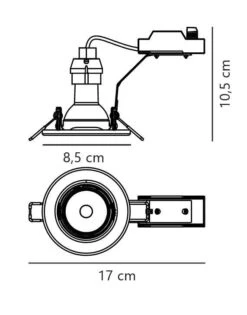 LED Einbaustrahler Weiß Nordlux Canis GU10 345lm 4000K Dimmbar -Leuchten Verkauf canis85mmeinbauspot tz 6