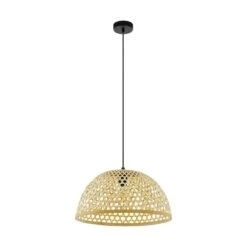 EGLO CLAVERDON Hängeleuchte Holz Natur E27 49,5x110cm Dimmbar