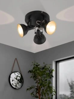 EGLO THORNTON Deckenstrahler Schwarz, Gold 3x E14 21x21cm -Leuchten Verkauf eglo75514 1