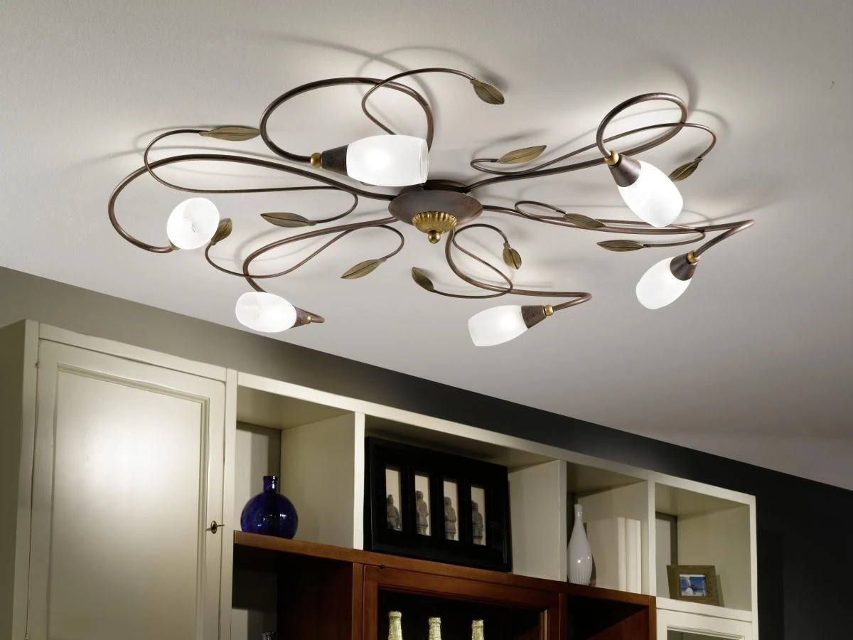 EGLO GERBERA 1 Deckenleuchte, 6er, G9 Antik-braun, Gold 4 EGLO GERBERA 1 Deckenleuchte, 6er, G9 Antik-braun, Gold – Bild 2