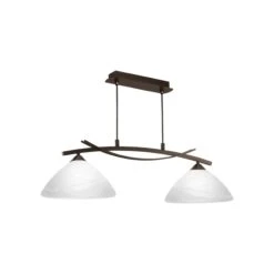 EGLO VINOVO Esstisch Hängeleuchte 2x E27 Dunkelbraun, Alabaster
