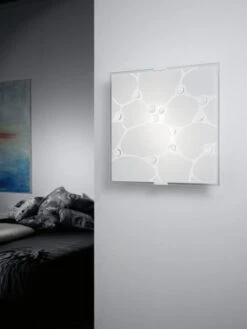 EGLO SABBIO 1 Wand & Deckenleuchte, Glitter, E14 Weiss, Chrom -Leuchten Verkauf eglo92749 1