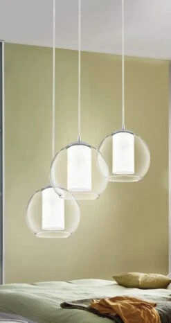 EGLO BOLSANO Hängeleuchte E27 Chrom, Klar, Satiniert 7 EGLO BOLSANO Hängeleuchte E27 Chrom, Klar, Satiniert -Leuchten Verkauf eglo92762 2