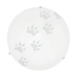 EGLO MARS Deckenleuchte DM245, Pfotenmotiv, 1-flg., E27, Weiss