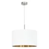 EGLO PASTERI Textil Pendelleuchte Ø380, 1-flg., E27, Nickel-matt, Weiss, Kupfer -Leuchten Verkauf eglo95044