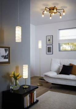 EGLO TARRAGONA Pendelleuchte, 1-flg., E27, Weiss, Messing -Leuchten Verkauf eglo95308 1