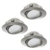 LED Einbauspot EGLO PINEDA 84mm Nickel-matt 3er Set -Leuchten Verkauf eglo95853