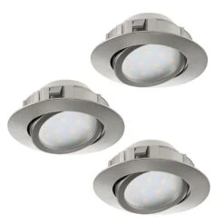 LED Einbauspot EGLO PINEDA 84mm Nickel-matt 3er Set