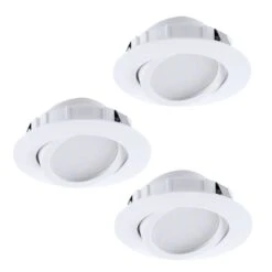 EGLO PINEDA LED Einbauspot 3er-Set, Ø84, 3-flg., Weiss