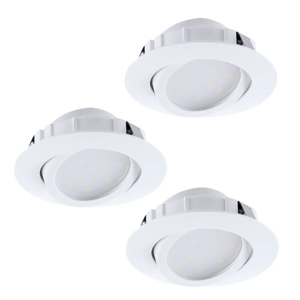 EGLO PINEDA LED Einbauspot 3er-Set, Ø84, 3-flg., Weiss 3 EGLO PINEDA LED Einbauspot 3er-Set, Ø84, 3-flg., Weiss