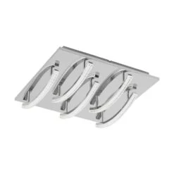 EGLO PERTINI LED Deckenleuchte 400x400, 5-flg., Chrom, Transparent