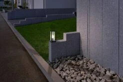 EGLO CASCINETTA Eckige Sockelleuchte Schwarz E27 IP44 15x15x30,5cm Dimmbar -Leuchten Verkauf eglo98714 2