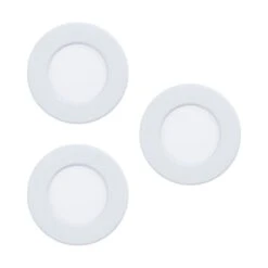 EGLO FUEVA 5 LED Einbauleuchte Weiss 3er Set Rund 86mm 900lm 3000K