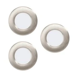 EGLO FUEVA 5 LED Einbauleuchte Nickel-matt 3er Set Rund 86mm 900lm 3000K