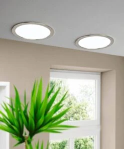 EGLO FUEVA 5 LED Einbauleuchte Nickel-matt Rund 216mm 2000lm 4000K -Leuchten Verkauf eglo99155 1