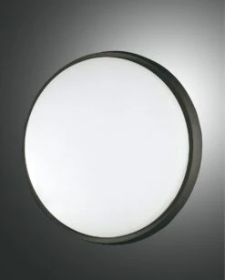 LED Deckenlampe Außen Schwarz Fabas Luce Olly 300mm 2800lm IP54