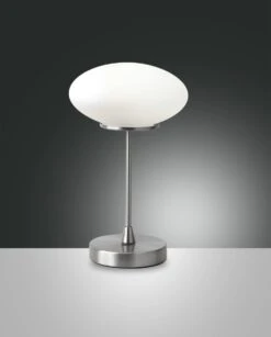 LED Tischlampe Nickel Satiniert Fabas Luce Jap 450lm Mit Touchdimmer