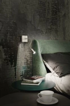 LED Wandleseleuchte Nickel-matt Fabas Luce Portici 270lm Mit Schalter -Leuchten Verkauf fl3439 21 178 6