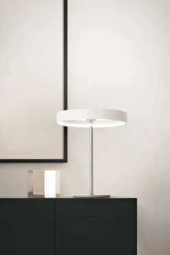 LED Tischlampe Weiß, Chrom Fabas Luce Double 1980lm 350mm Tastdimmer -Leuchten Verkauf fl3474 30 102 7