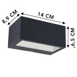 Lutec Gemini LED Außenwandleuchte Anthrazit IP54 500lm 4000K 6,8x15x10,5cm -Leuchten Verkauf gemini ma e