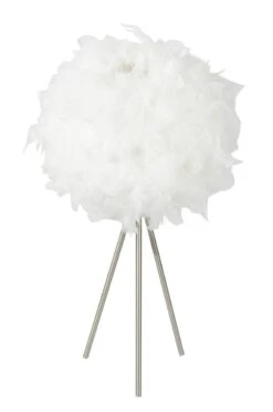 Globo Katunga Tischleuchte Nickel Matt, Weiß E27 Mit Schalter 35x65cm