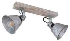 Globo Günther I Deckenstrahler Zink, Gold Patiniert 2x E27 Dimmbar 38x24cm -Leuchten Verkauf globo15366z 2 1