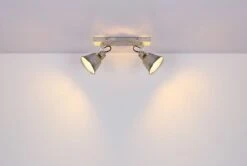 Globo Günther I Deckenstrahler Zink, Gold Patiniert 2x E27 Dimmbar 38x24cm -Leuchten Verkauf globo15366z 2 7