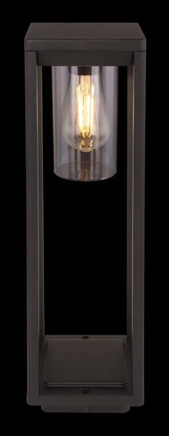 Globo Candela Sockelleuchte Schwarz Matt, Klar E27 Dimmbar 15x15x50cm 15 Globo Candela Sockelleuchte Schwarz Matt, Klar E27 Dimmbar 15x15x50cm -Leuchten Verkauf globo3135s2 3