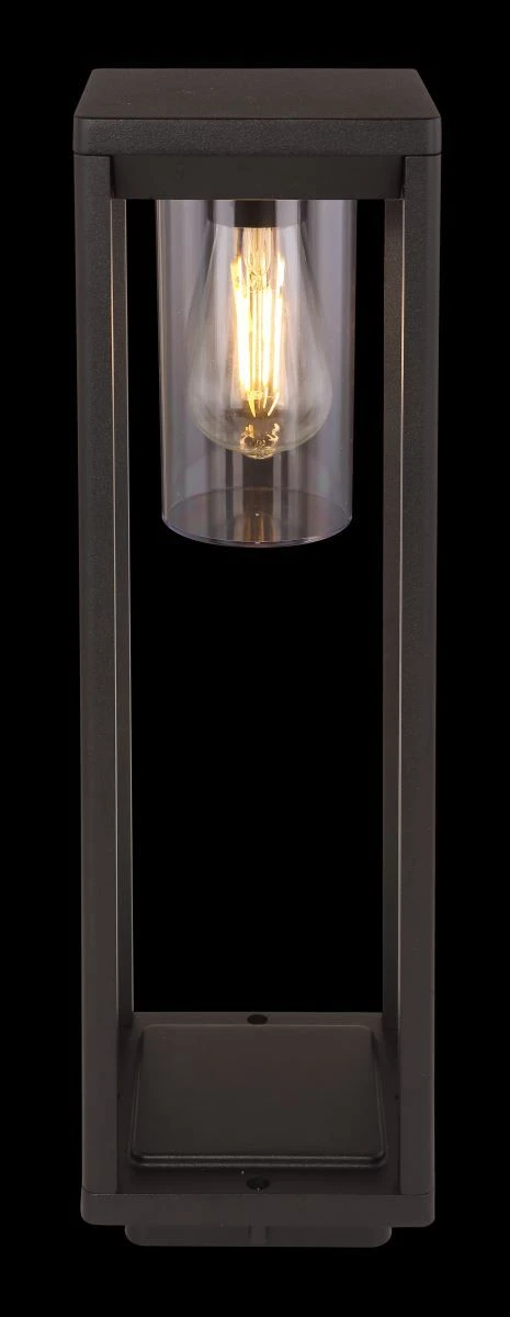 Globo Candela Sockelleuchte Schwarz Matt, Klar E27 Dimmbar 15x15x50cm 8 Globo Candela Sockelleuchte Schwarz Matt, Klar E27 Dimmbar 15x15x50cm – Bild 6