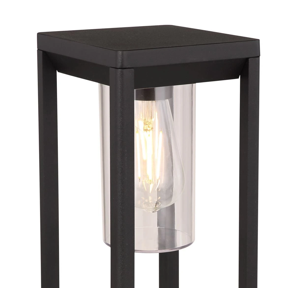 Globo Candela Sockelleuchte Schwarz Matt, Klar E27 Dimmbar 15x15x50cm 7 Globo Candela Sockelleuchte Schwarz Matt, Klar E27 Dimmbar 15x15x50cm – Bild 5