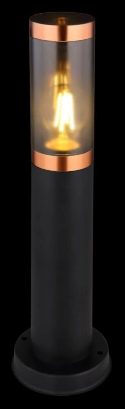 Globo BOSTON Außenleuchte Edelstahl Schwarz, Kupfer,Kunststoff Rauchfarben, 450mm 1xE27 7 Globo BOSTON Außenleuchte Edelstahl Schwarz, Kupfer,Kunststoff Rauchfarben, 450mm 1xE27 -Leuchten Verkauf globo3158bc 1