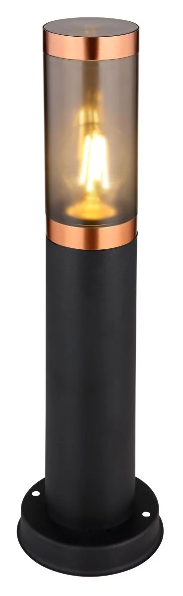 Globo BOSTON Außenleuchte Edelstahl Schwarz, Kupfer,Kunststoff Rauchfarben, 450mm 1xE27 4 Globo BOSTON Außenleuchte Edelstahl Schwarz, Kupfer,Kunststoff Rauchfarben, 450mm 1xE27 – Bild 2