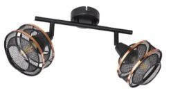 Globo Bellona Deckenstrahler Schwarz, Gold 2x E14 Dimmbar 27,5x12x21,5cm -Leuchten Verkauf globo54020 2 1