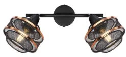Globo Bellona Deckenstrahler Schwarz, Gold 2x E14 Dimmbar 27,5x12x21,5cm -Leuchten Verkauf globo54020 2 3