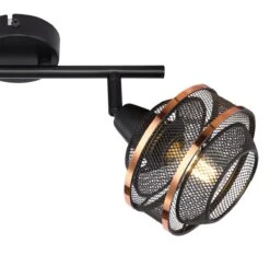 Globo Bellona Deckenstrahler Schwarz, Gold 2x E14 Dimmbar 27,5x12x21,5cm -Leuchten Verkauf globo54020 2 4