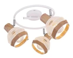 Globo Widy Deckenstrahler Holzoptik, Braun 3x E27 Dimmbar 28x18,2cm -Leuchten Verkauf globo54021 3 2