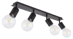 Globo Hermine Deckenstrahler Schwarz 4x E27 Dimmbar 80x10x16cm 17 Globo Hermine Deckenstrahler Schwarz 4x E27 Dimmbar 80x10x16cm -Leuchten Verkauf globo54030 4 1