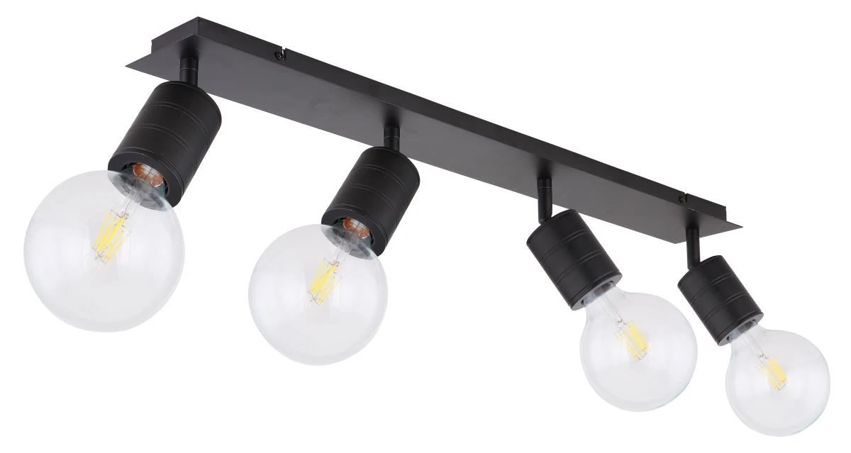 Globo Hermine Deckenstrahler Schwarz 4x E27 Dimmbar 80x10x16cm 10 Globo Hermine Deckenstrahler Schwarz 4x E27 Dimmbar 80x10x16cm – Bild 8