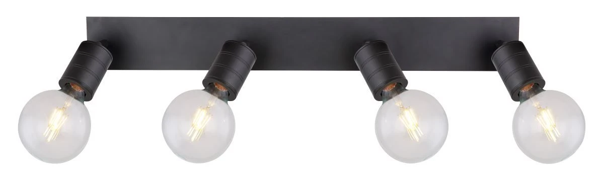 Globo Hermine Deckenstrahler Schwarz 4x E27 Dimmbar 80x10x16cm 8 Globo Hermine Deckenstrahler Schwarz 4x E27 Dimmbar 80x10x16cm – Bild 6