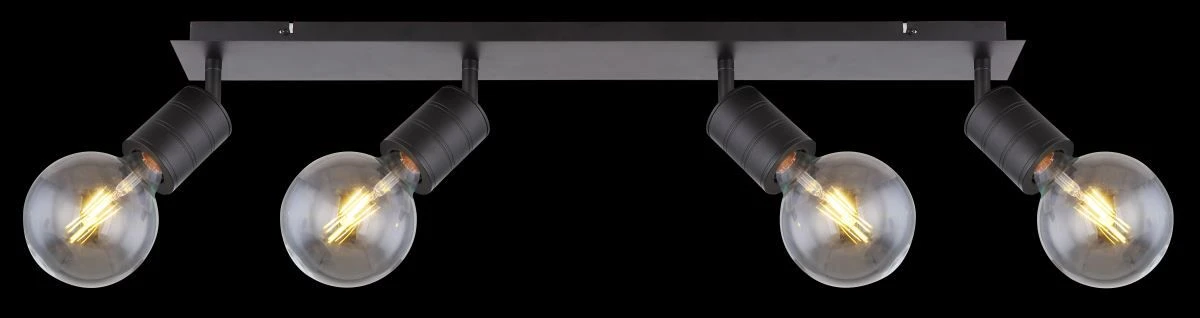 Globo Hermine Deckenstrahler Schwarz 4x E27 Dimmbar 80x10x16cm 4 Globo Hermine Deckenstrahler Schwarz 4x E27 Dimmbar 80x10x16cm – Bild 2