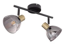 Globo Jay Deckenstrahler Schwarz, Messing 2x E14 Dimmbar 30x11x17,5cm -Leuchten Verkauf globo54305 2 1